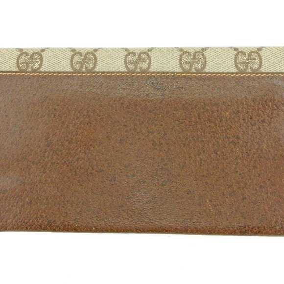 GUCCI Long Wallet GG Pattern Beige PVC ~ Leather Auth USED P784 - Picture 5 of 5